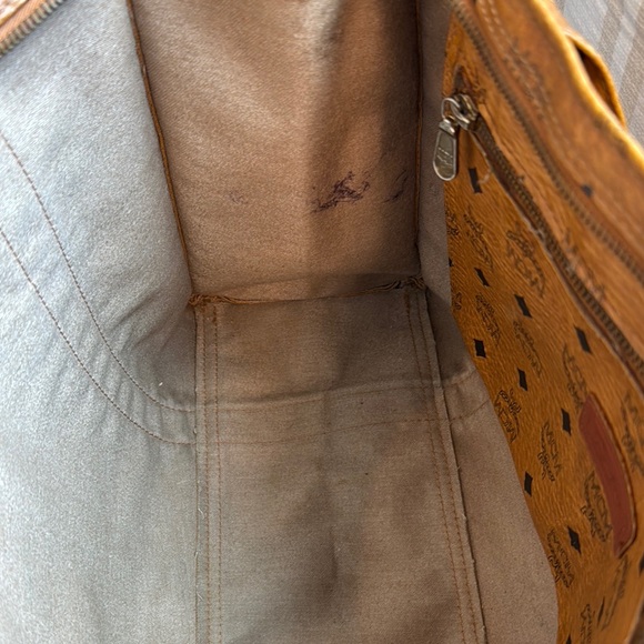 Authentic Large MCM Brown Leather Long Strand Bag with Iconic Monogram Design - Picture 14 of 17